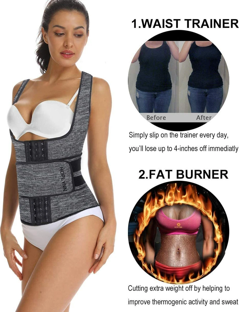 HOPLYNN Neoprene Sauna Sweat Waist Trainer Corset Trimmer Vest for