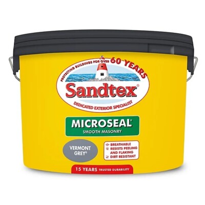 Sandtex Microseal Mauerwerk 15 Jahre Außenwandfarbe - Vermont Grey 10L