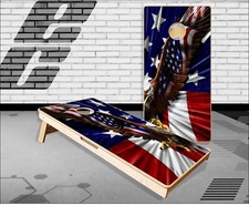 American Eagle Flag Cornhole Boards Bean Bag Toss Game