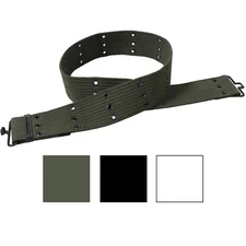 Military Pistol Belt Cotton Canvas 42" Tactical Army Infantry Grommet Adjustable