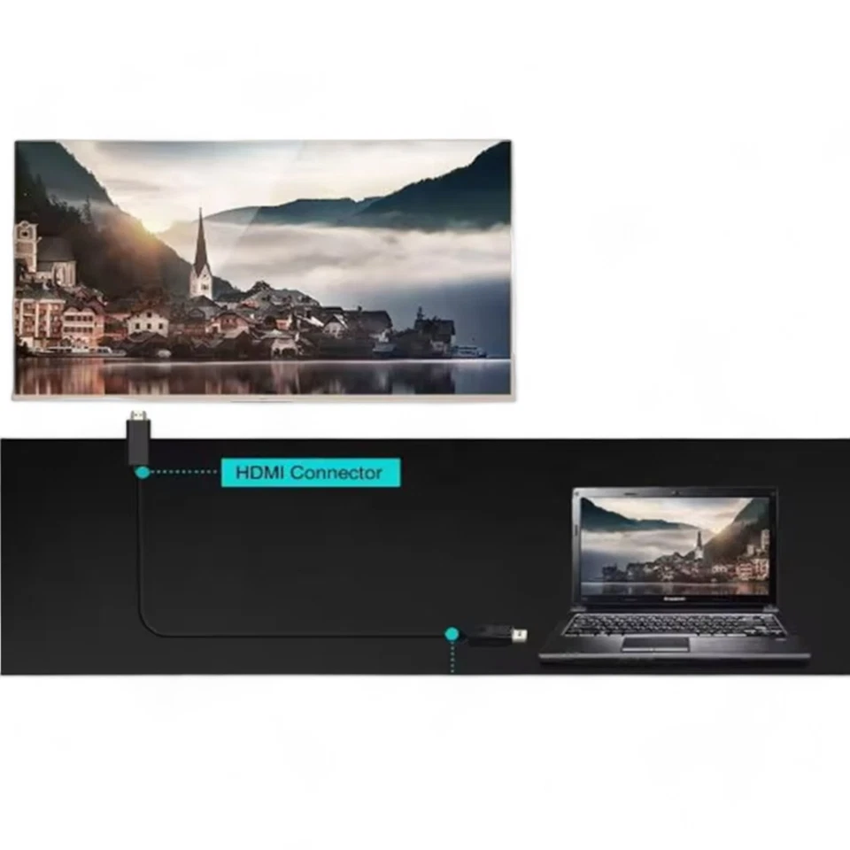 DisplayPort zu HDMI Adapterkabel (1,8 m) – 4K@60Hz – vergoldete Kontakte – inkl. - Bild 2 von 4