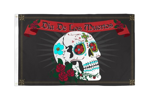 Day of the Dead Flag 3x5ft Poly Dia De Los Muertos Halloween Celebration Flags - Picture 2 of 3
