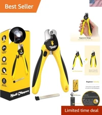 LED Pet Nail Clippers with Protection Guard for Safe Trimming of Dogs & Cats