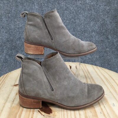 Korks Boots Womens 8 M Ankle Bootie Gray Suede Pull On Casual Comfort Round Toe