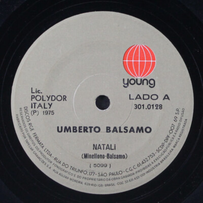 UMBERTO BALSAMO: natali YOUNG 7'' Single 33 RPM Brazil