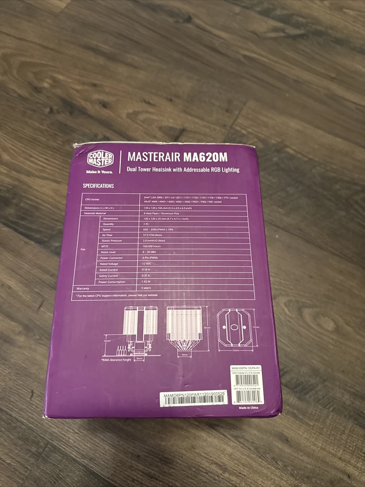 Cooler Master MasterAir MA620M Dual Tower RGB CPU Cooler - Image 4 of 4