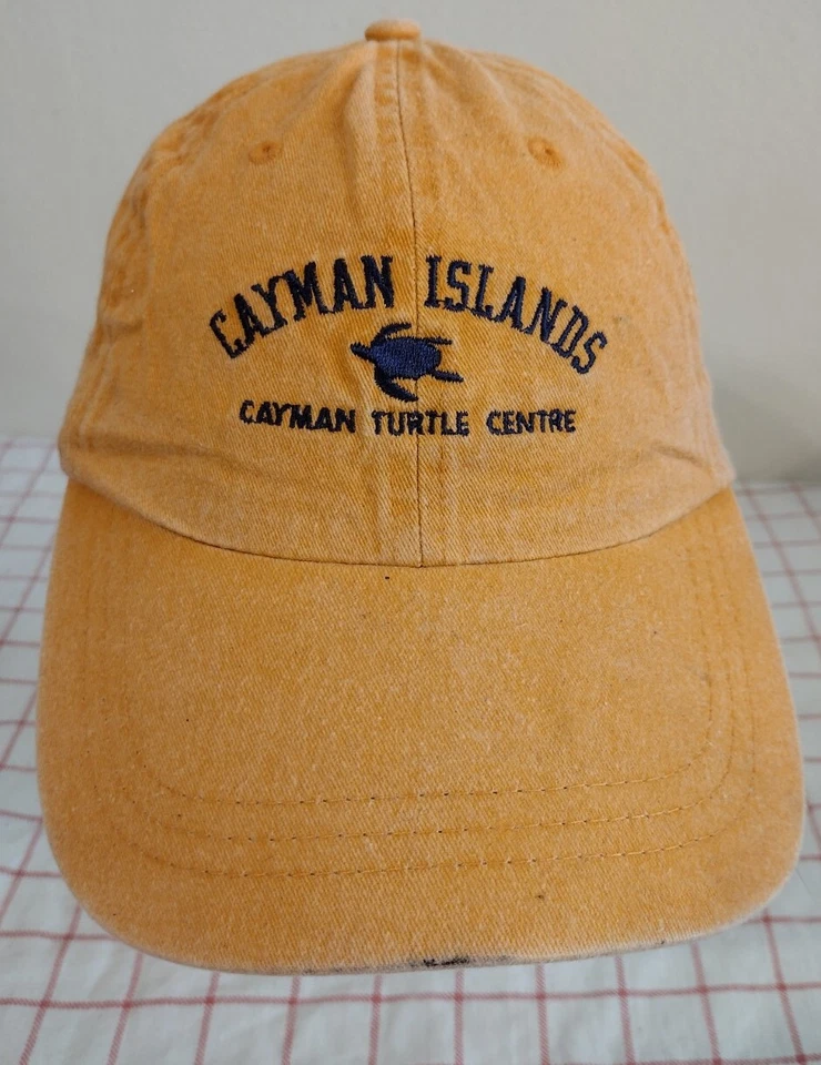 VTG Cayman Islands Turtle Center Cap Hat Orange Adjustable Embroidered Summer - Image 2 of 4