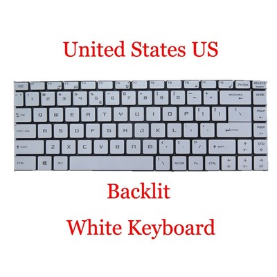 White Laptop Backlit Keyboard For MSI WP65 9TH WS65 8SK 8TK