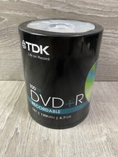 DVD R - TDK - Recordable DVDs - 16X 4.7Gb - 100 Pack - New Sealed