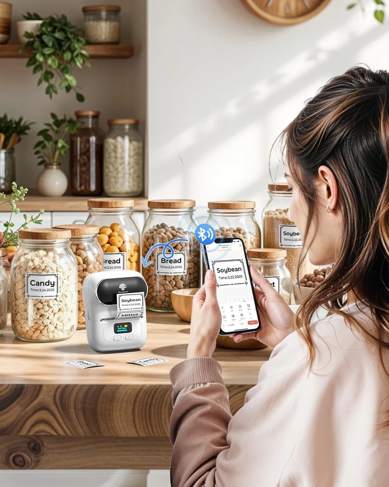 Bluetooth Portable Label Maker with OCR for Clothing & Food Labels