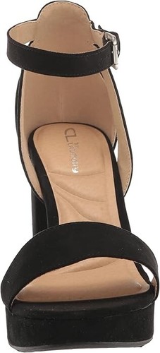 CL By Laundry Go On 2 Womens Platform Sandal Black Super Suede US Size 7.5 M - Picture 4 of 7