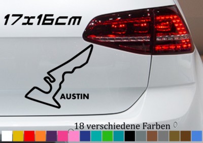 USA Grand Prix Aufkleber 17x12cm Circuit of the Americas F1 Race Track Canvas