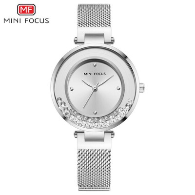 MINI FOCUS Women Watch Fashion Quartz Wristwatch Elegant Rhinestone Girls Watch