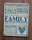 LOVE FAMILY METAL SIGN 20cm x 15cm (BRAND NEW)