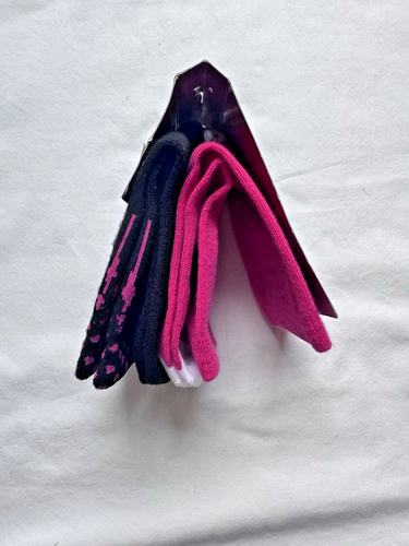 NIKE JORDAN Kids Girls Crew Socks 2 Pack Pink / Black Size 3Y-5Y New - Picture 2 of 3