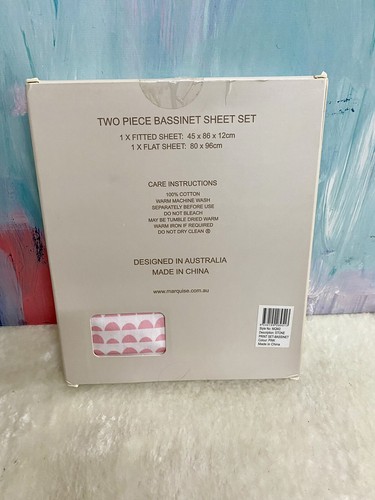VINTAGE BABY- MARQUISE SHAWL, & BASSINET PINK- MARQUISE COTTON SHEET SET. NEW - Picture 5 of 5
