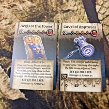 Zombicide White Death Dice Tower Promos Aegis of the Tower & Gavel of Approval