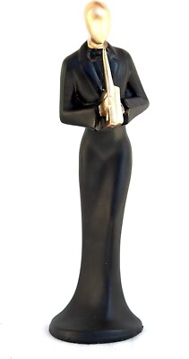 Handpainted Human Playing Clarinet Male Statue For Home Interior Decor Showpiece