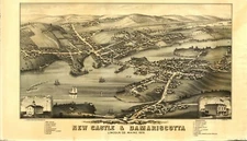 18" x 24" 1878 Birds Eye View of The Villages of New Castle