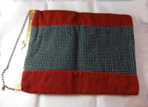 Antique Jemco Tapestry Carpet Bag Handbag Purse Brass Frame Pat Applied For - Picture 3 of 10