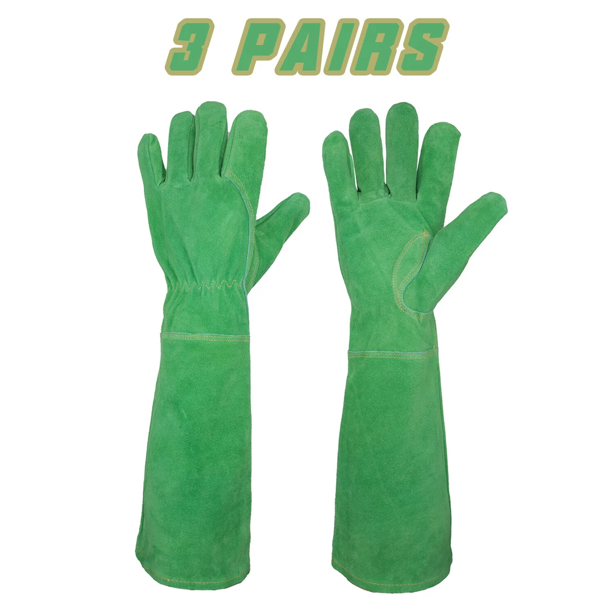 Womens Gardening Gloves Cowhide Leather Long Cuff Thornproof Ladies Garden Glove
