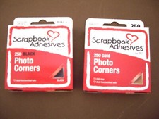 2 BOXES SCRAPBOOK ADHESIVES PHOTO CORNERS..ONE BLACK, ONE GOLD