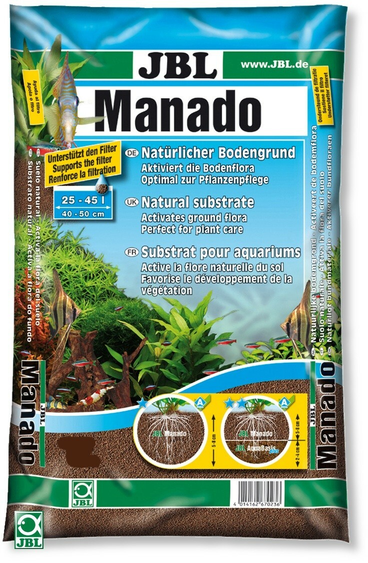 JBL MANADO 3 LITRI FONDO NATURALE ACQUARIO CON PIANTE AQUASCAPING