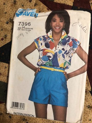Vintage Pattern Super Saver 7396 EASY Blouse/Shorts, Sizes 6-10  UNCUT