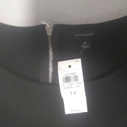 Nuevo con etiquetas Vestido Profesional Ann Taylor Talla 14 Negro Poli/Ryn/Spndx - Imagen 2 de 7
