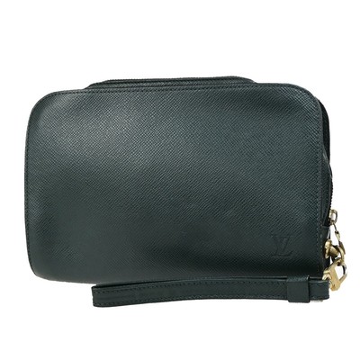 LOUIS VUITTON LV Logo BAIKAL Clutch Hand Bag Taiga Leather Epicea M30184 05EC929