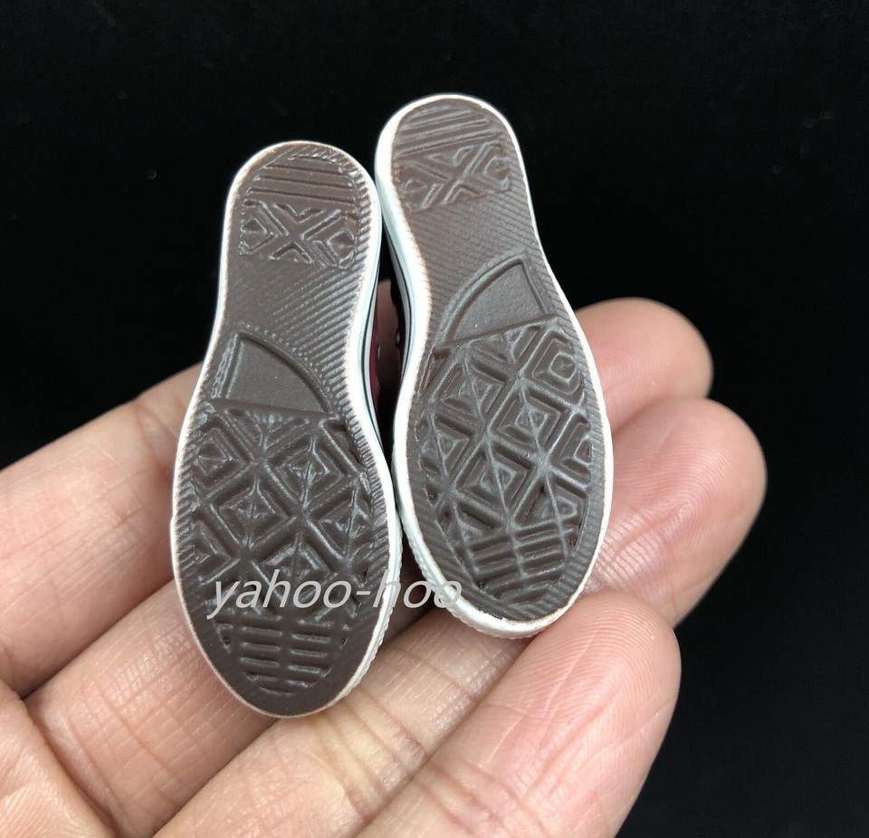 CUSTOM 1/6 scale Lace Up RED Sneakers shoes for 12'' Female Figure Body ...