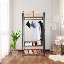 Industrial Coat Rack Hall Tree Entryway Shoe Bench Home Storage Shelf