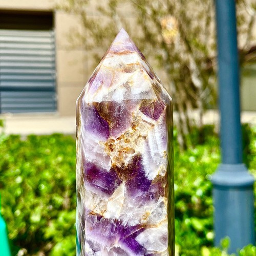 1.31LB Top Natural dreamy amethyst obelisk quartz crystal energy column - Bild 16 von 16