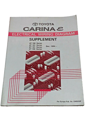 Toyota Carina E AT190 191 ST191 CT190 Electrical Wiring Diagram Supplement 1994