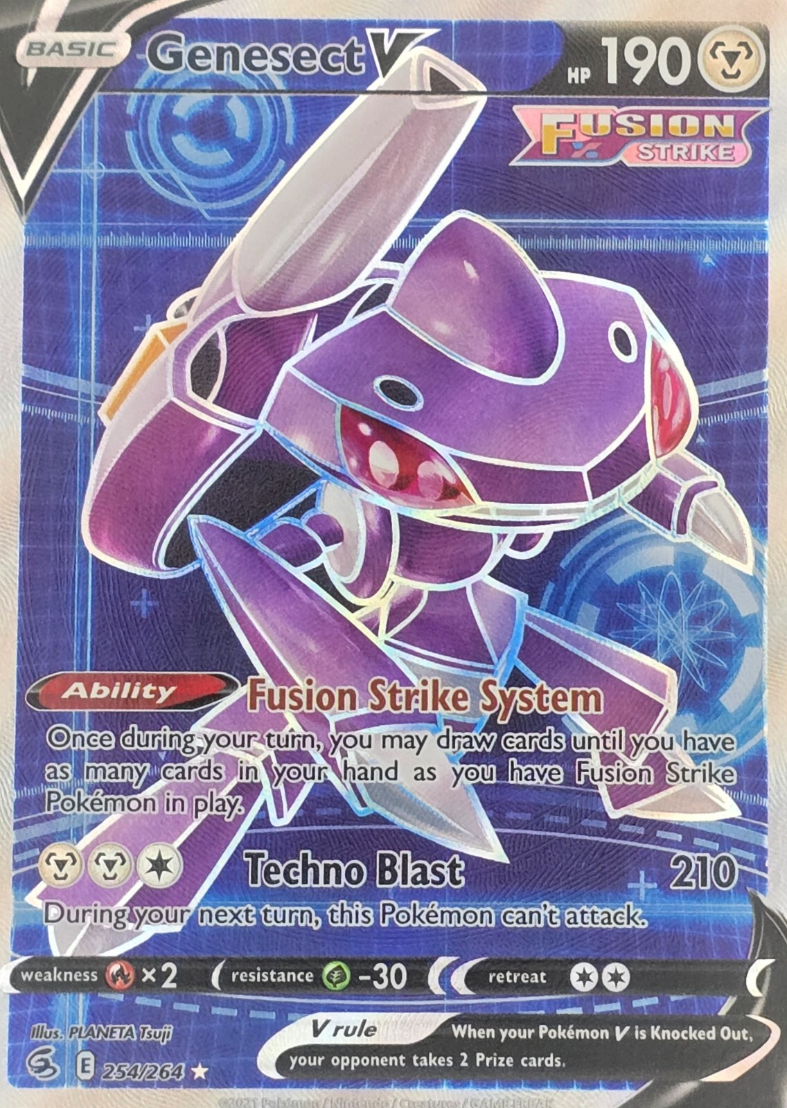 Genesect V - 254/264 Fusion Strike Pokemon TCG Holo Rare Alt Art