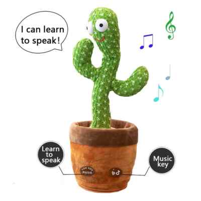 Dancing Cactus Plush Toy Electronic Recording Shake With Song Repeat  Talking | eBay