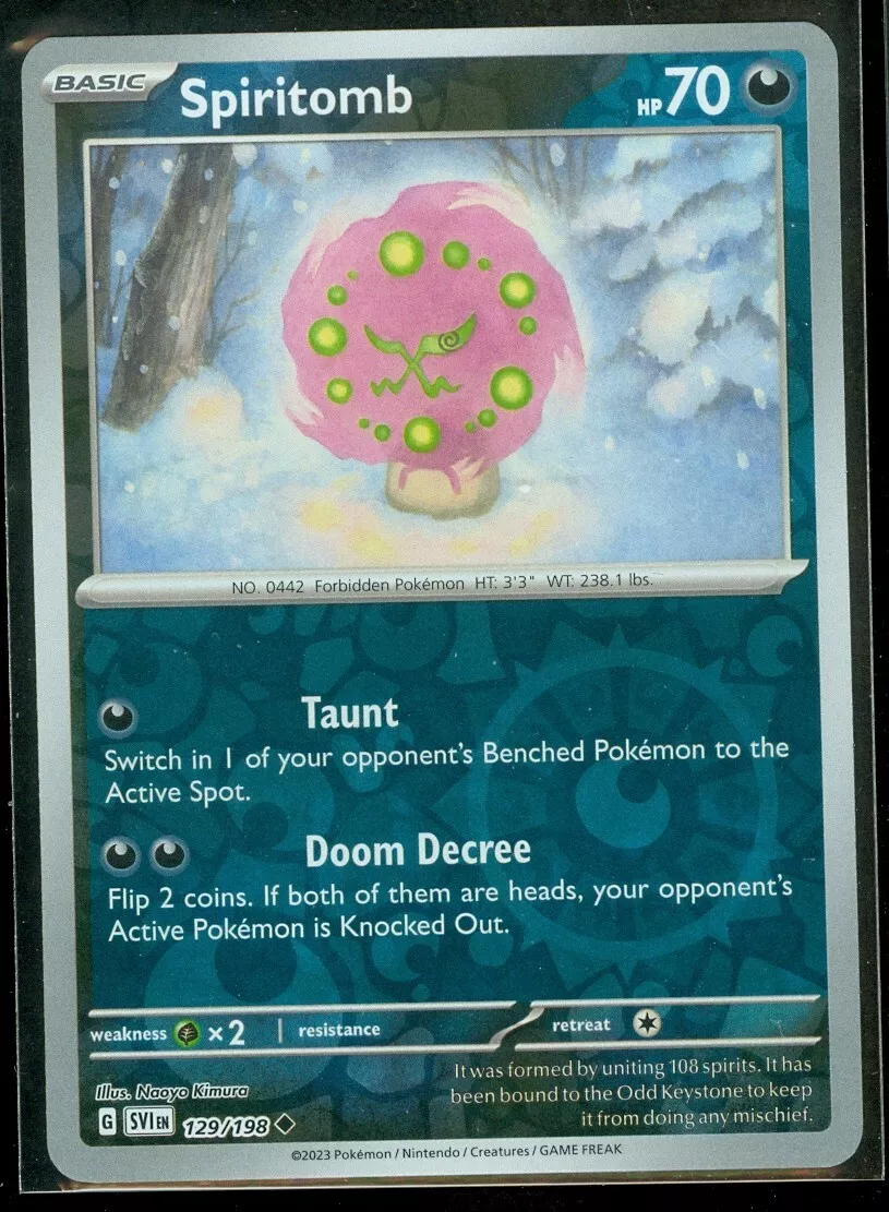 Spiritomb 129/198 Pokemon Reverse Holo 2023 Scarlet And Violet