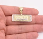 Pendant Real 10K Yellow White Gold Jesus Last Supper Crucifix Diamond Cut Charm