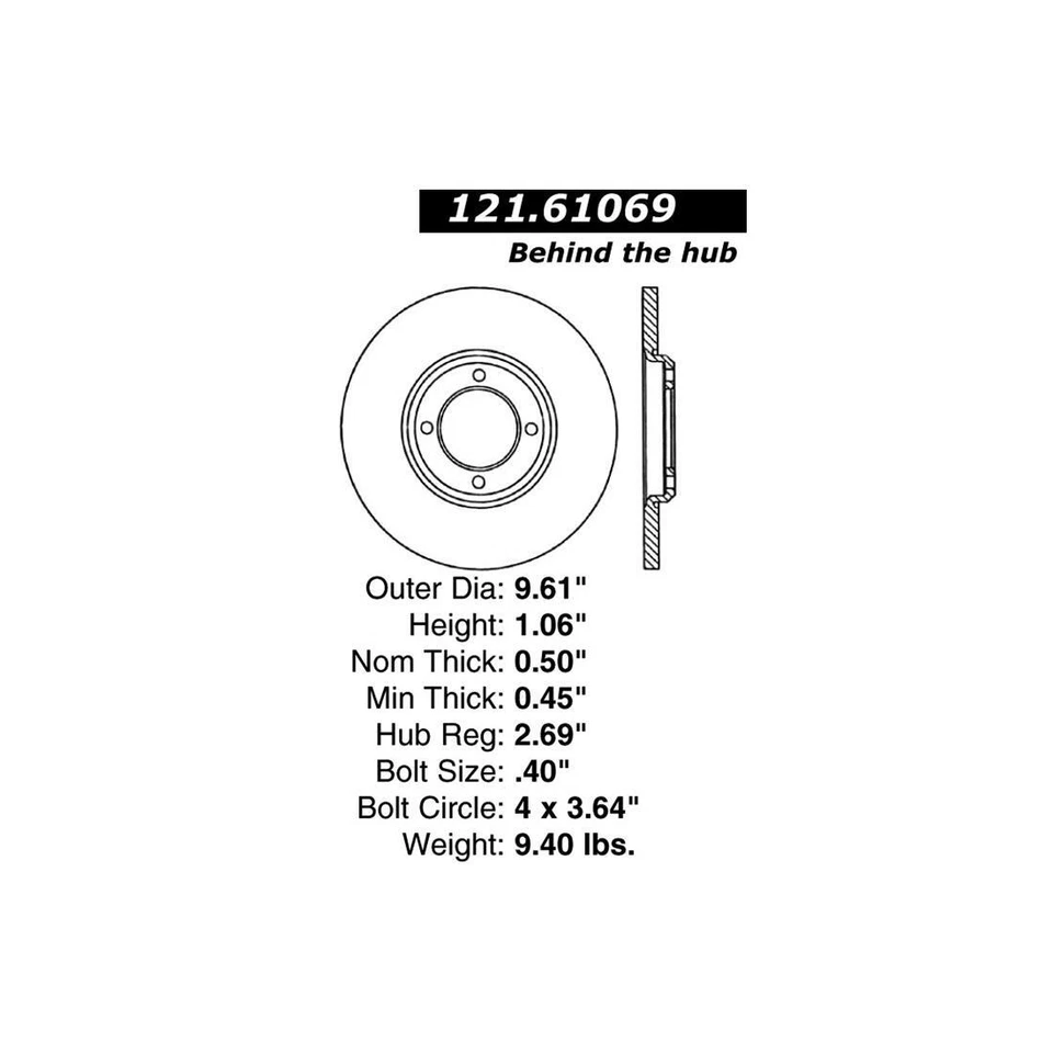 Rotor de freio a disco dianteiro para 1970 1971 1972 1973 1974-1977 Mercury Capri - Imagem 4 de 4