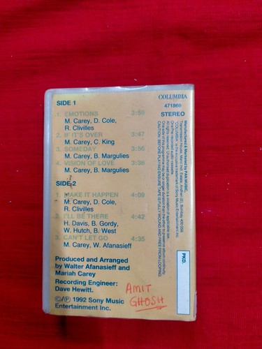 Mariah Carey MTv Unplugged Ep Clamshell RARE orig CASSETTE TAPE INDIA indian - Picture 3 of 4