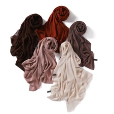 Women Chiffon Scarves Solid Color Headscarves Long Hijabs Muslim Shawls Wraps