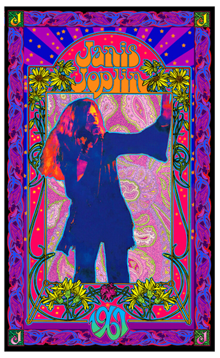 Janis Joplin Poster Psychedelic Explosion Original Litho