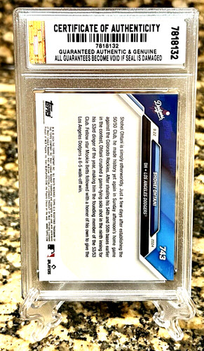 SHOHEI OHTANI 2024 TOPPS NOW 1st MLB 53/53 Season GRADED GEM-MT 10 #743. COA!!