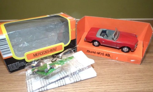 NEW-RAY 48413 MERCEDES BENZ CABRIOLET 280SL 1968 & FIGURES / SCENRY NR MIB 1:43