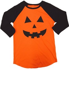 orange and black raglan shirt