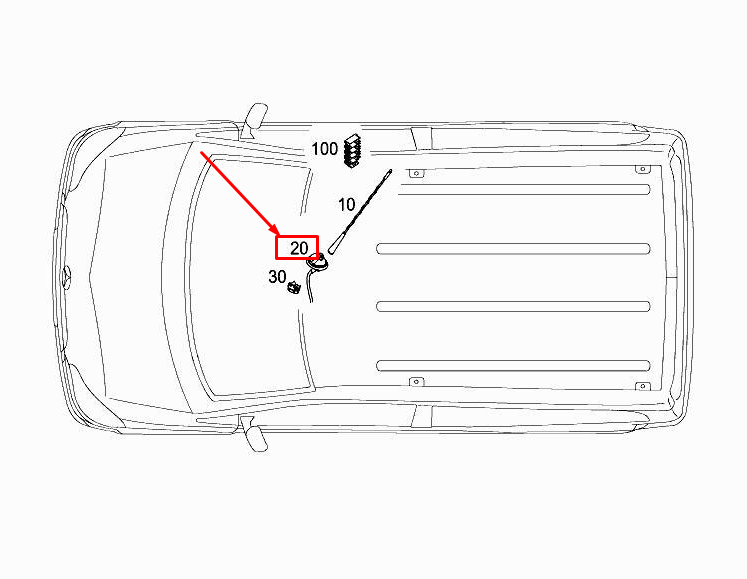 Neu MERCEDES-BENZ CITAN W415 Antennenfuß A4158270001 Original