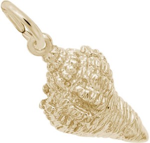 Authentic Gold-Plated Sterling Silver Horse Conch Shell Charm by Rembrandt