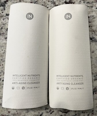 INTELLIGENT NUTRIENTS Certified Organic Anti-Aging Cleanser (3 oz Ea) Lot of 2