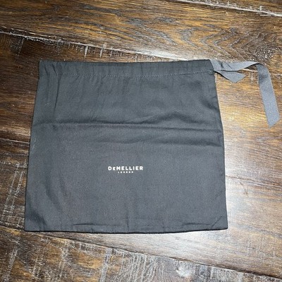 Demellier Dust Bag London Cotton Drawstring Black 15x13.75  Travel Storage