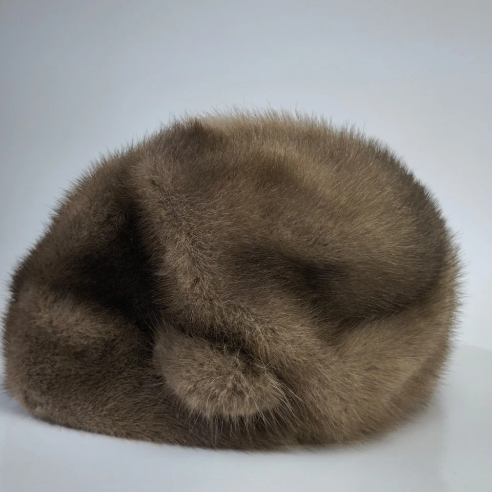 Chapeau vintage en fourrure de vison pour femme hiver chaud véritable... - Photo 4/4